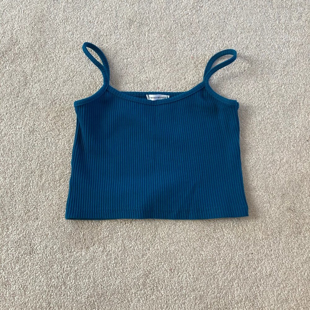 Blue Cropped Camisole Tank